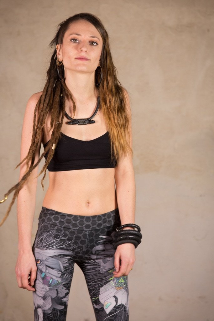 Cyberpunk Leggings | Leggings for Women | Futuristic Clothing | Yoga Leggings | Psy Leggings | Leggings Lion Color