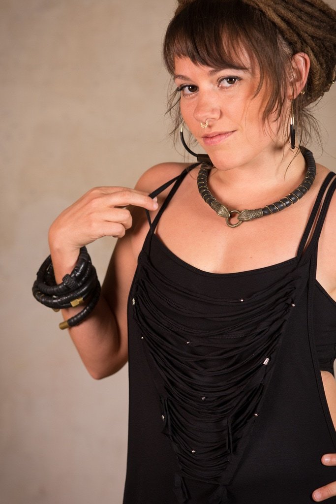 Goth Dress | Light summer dress with sacred geometry print | Apocalyptic Dress | Cyberpunk | Dress Nomad Black