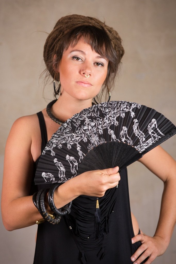 Goth Dress | Light summer dress with sacred geometry print | Apocalyptic Dress | Cyberpunk | Dress Nomad Black