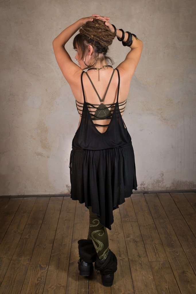 Goddess Dress | Light summer dress or festival dress | Boho Dress | Elven Dress | Pixie Dress | Dress Aphrodite Black