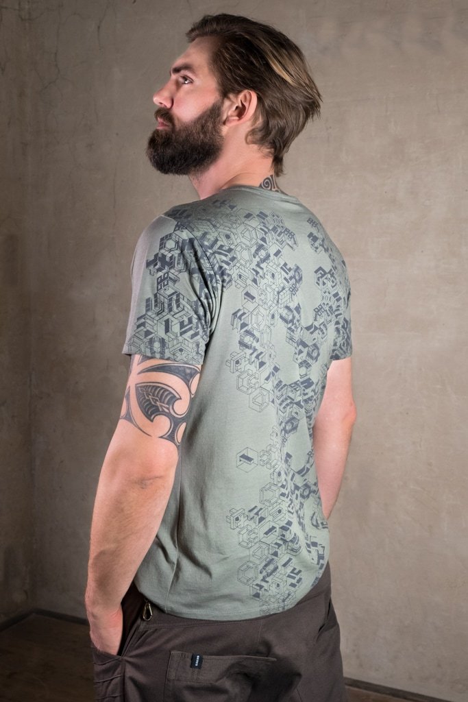 Star Wars Shirt | men tee shirt made of soft modal cotton | Sacred Geometry Shirt | Cyberpunk Clothing | Cube Shirt Green