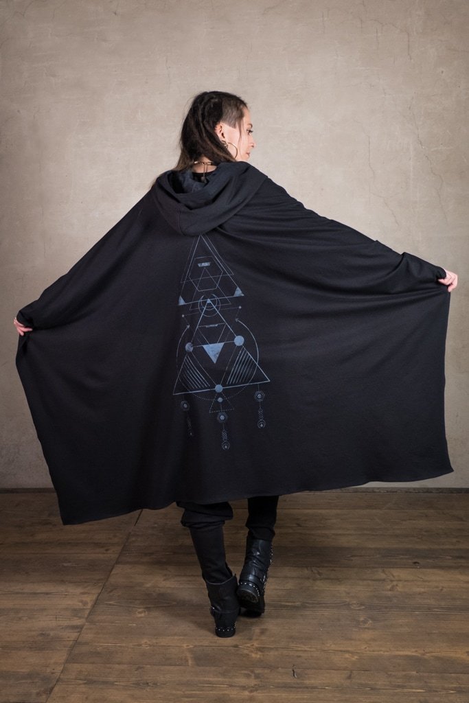 Kimono Robe | Star Wars Cosplay or Jedi Costume | Cyberpunk | Plus Size Kimono | Festival Kimono | Kimono Tron Black