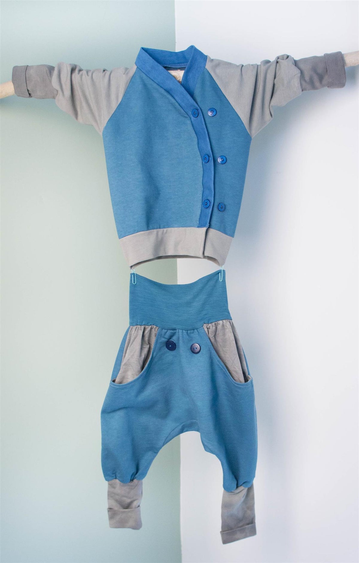 Kids Kimono Blue/Grey