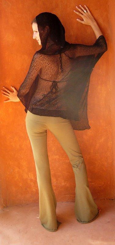 Elven Clothing | Poncho Woman | Mori Girl Clothing | Poncho Crochet | Wool Cloak | Elven Dress | Poncho Black