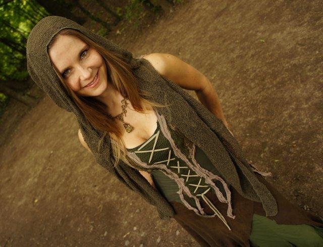 Elven Clothing | Poncho Woman | Mori Girl Clothing | Poncho Crochet | Wool Cloak | Elven Dress | Poncho Elven Green