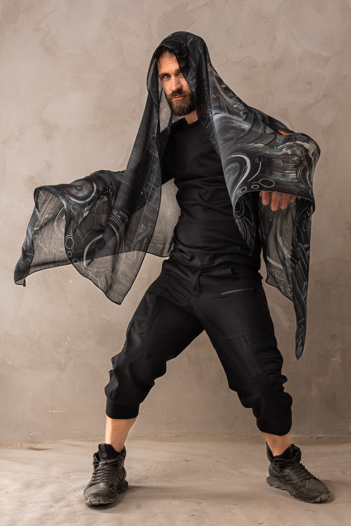 Modal Scarf Dark Crow