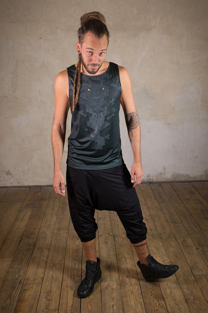 Harem Shorts | Ninja Pants | Rave Shorts | Samurai Pants | Cyberpunk | Pumphose | Drop Crotch Pants | Pant Cooltech Black