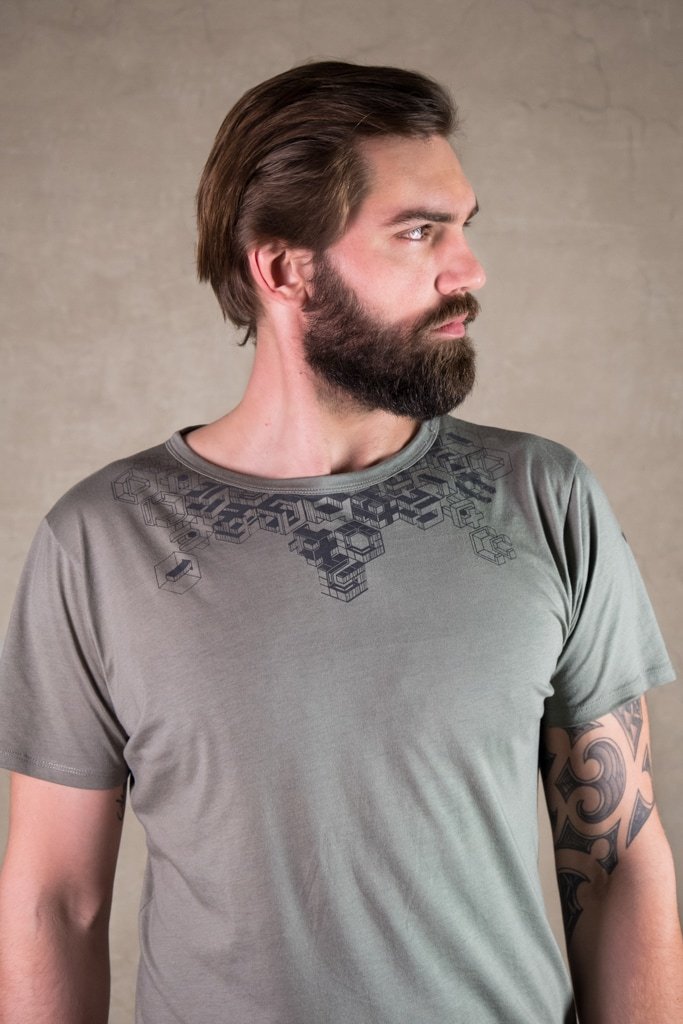 Star Wars Shirt | men tee shirt made of soft modal cotton | Sacred Geometry Shirt | Cyberpunk Clothing | Cube Shirt Green