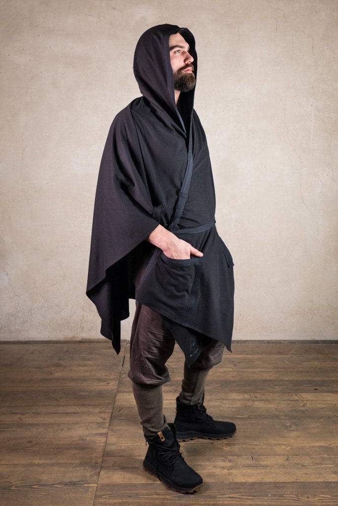 Kimono Robe | Star Wars Cosplay or Jedi Costume | Cyberpunk | Plus Size Kimono | Festival Kimono | Kimono Tron Black