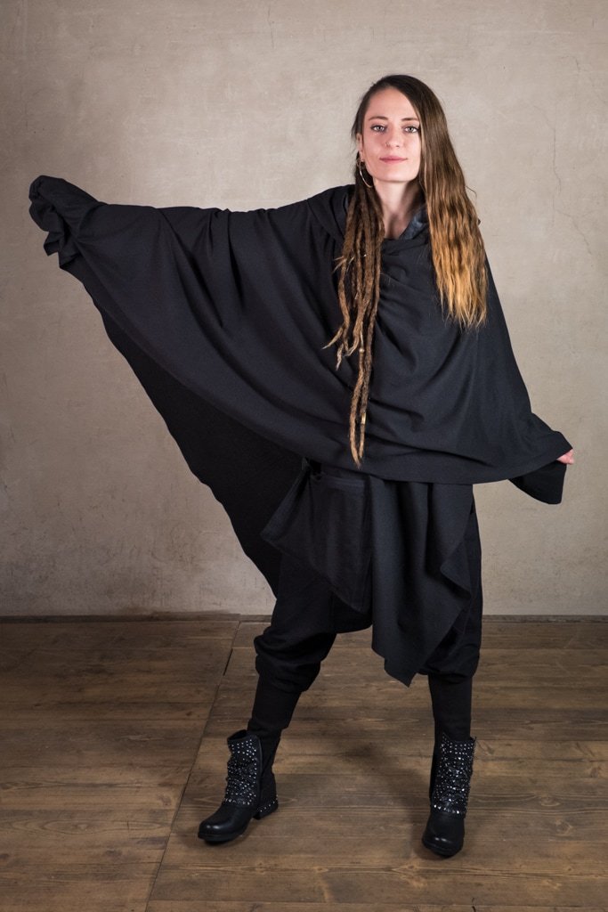 Kimono Robe | Star Wars Cosplay or Jedi Costume | Cyberpunk | Plus Size Kimono | Festival Kimono | Kimono Tron Black