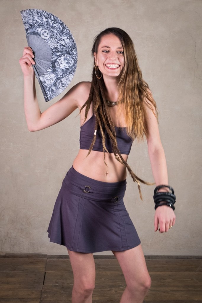 Steampunk Skirt | Gypsy Skirt | Pixie Skirt | Yoga Skirt | Pirate Skirt | Gothic Skirt | Tribal Skirt |  Mini Skirt Circle Grey