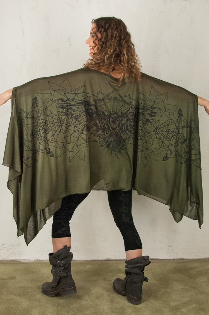 Crow Poncho Green