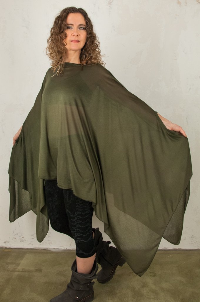 Crow Poncho Green