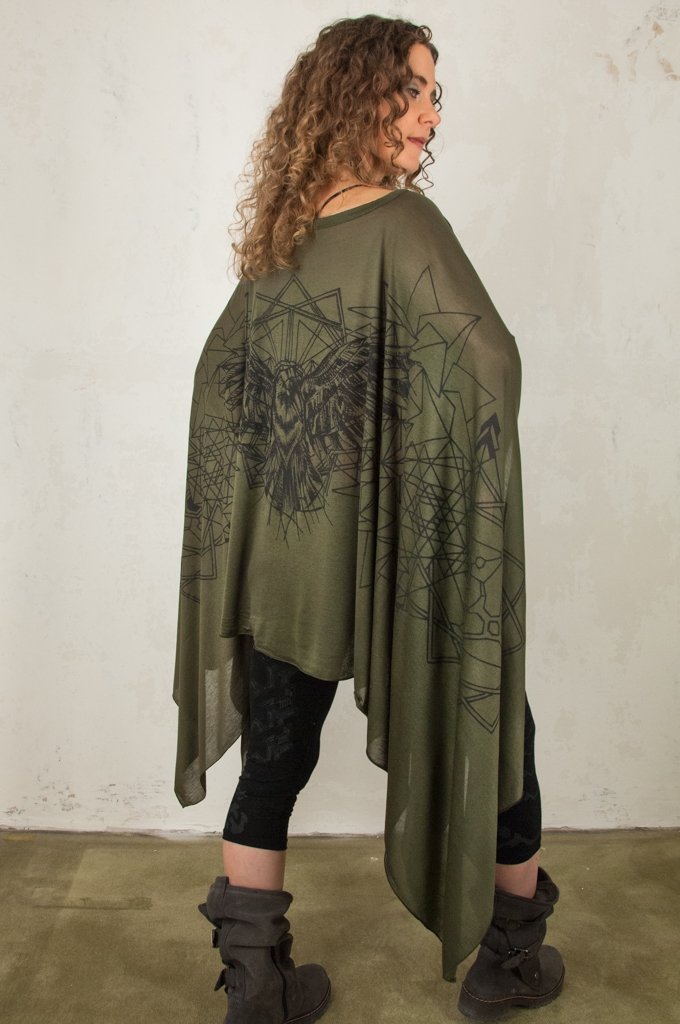 Crow Poncho Green