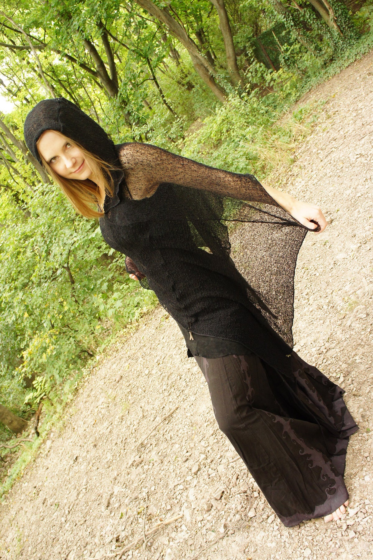 Hooded Net Poncho