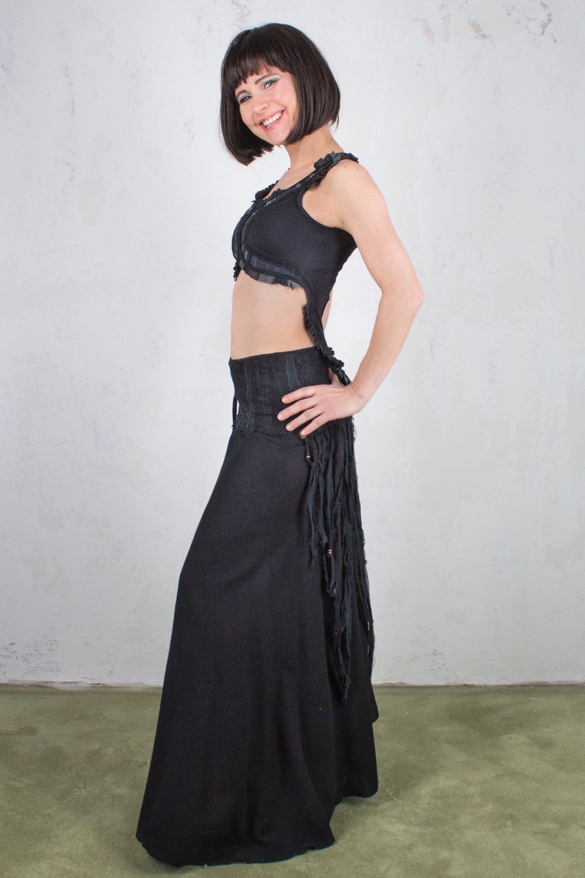 Skirt Banyan Black  Black Witch Gothic Wedding Dress and